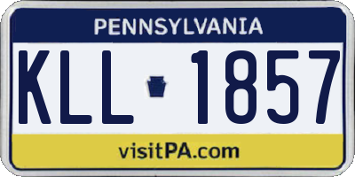 PA license plate KLL1857