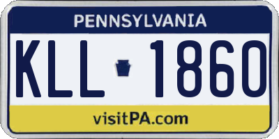 PA license plate KLL1860