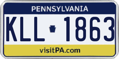 PA license plate KLL1863