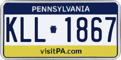 PA license plate KLL1867