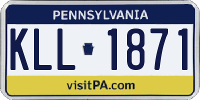 PA license plate KLL1871