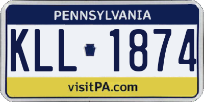 PA license plate KLL1874