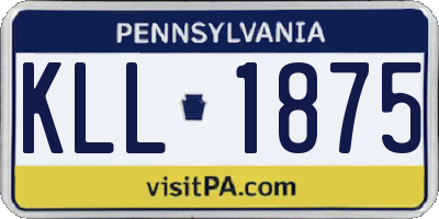 PA license plate KLL1875