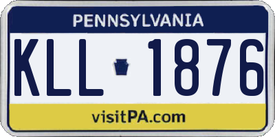 PA license plate KLL1876
