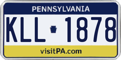 PA license plate KLL1878