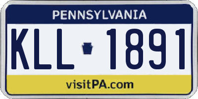 PA license plate KLL1891