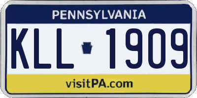 PA license plate KLL1909