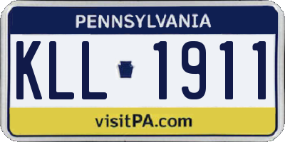 PA license plate KLL1911