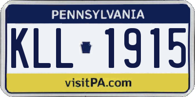 PA license plate KLL1915