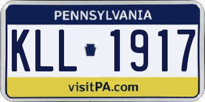 PA license plate KLL1917