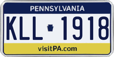 PA license plate KLL1918