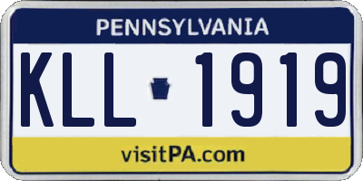 PA license plate KLL1919