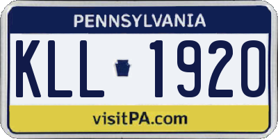 PA license plate KLL1920