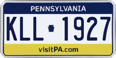 PA license plate KLL1927