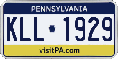 PA license plate KLL1929
