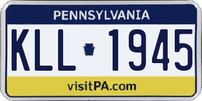 PA license plate KLL1945