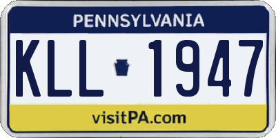 PA license plate KLL1947