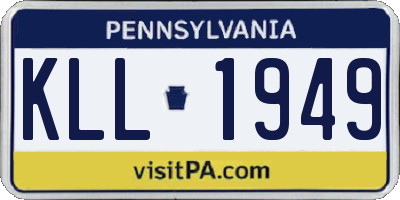 PA license plate KLL1949