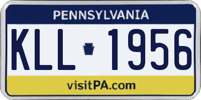 PA license plate KLL1956
