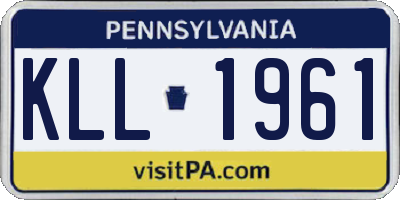 PA license plate KLL1961
