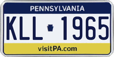 PA license plate KLL1965