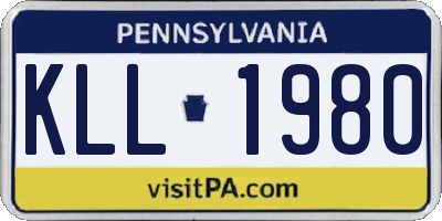 PA license plate KLL1980