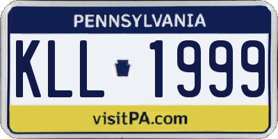 PA license plate KLL1999