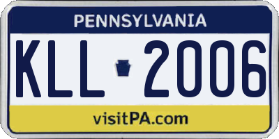 PA license plate KLL2006