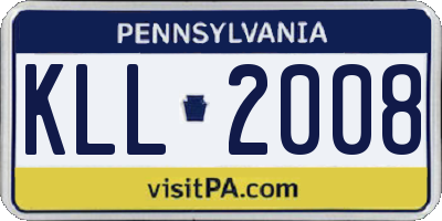 PA license plate KLL2008