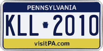 PA license plate KLL2010