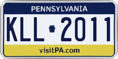 PA license plate KLL2011