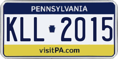 PA license plate KLL2015