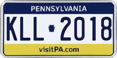 PA license plate KLL2018