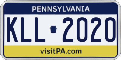 PA license plate KLL2020