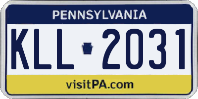 PA license plate KLL2031