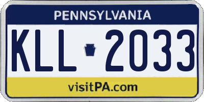 PA license plate KLL2033