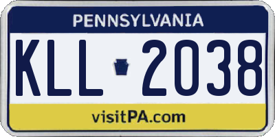 PA license plate KLL2038