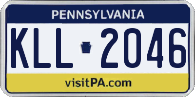 PA license plate KLL2046