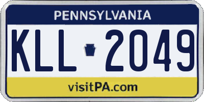 PA license plate KLL2049
