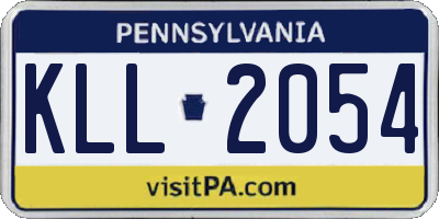 PA license plate KLL2054