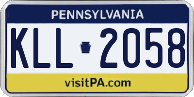 PA license plate KLL2058