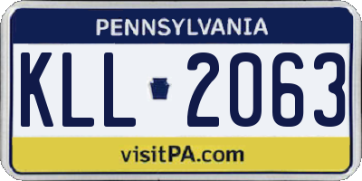 PA license plate KLL2063
