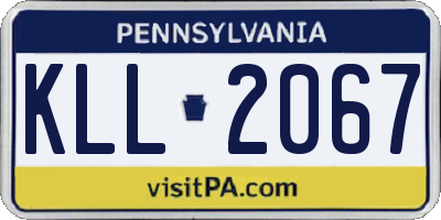 PA license plate KLL2067