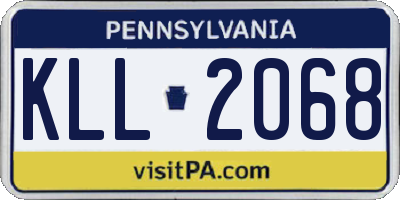 PA license plate KLL2068