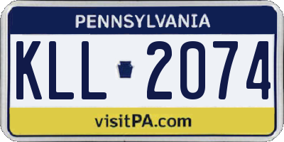 PA license plate KLL2074