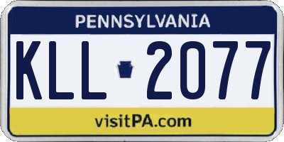 PA license plate KLL2077