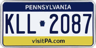 PA license plate KLL2087