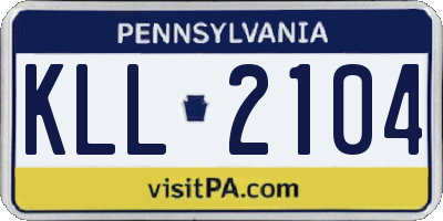 PA license plate KLL2104
