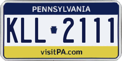 PA license plate KLL2111