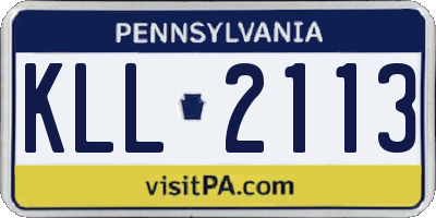 PA license plate KLL2113